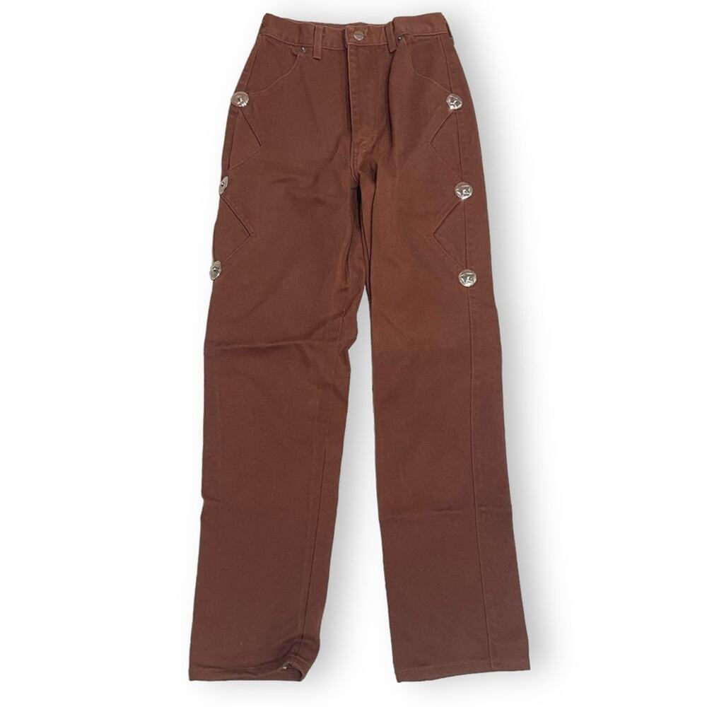 Vintage 1980s Rough Rider By Circle T Western Style Jeans In Brown Size 3 / 4